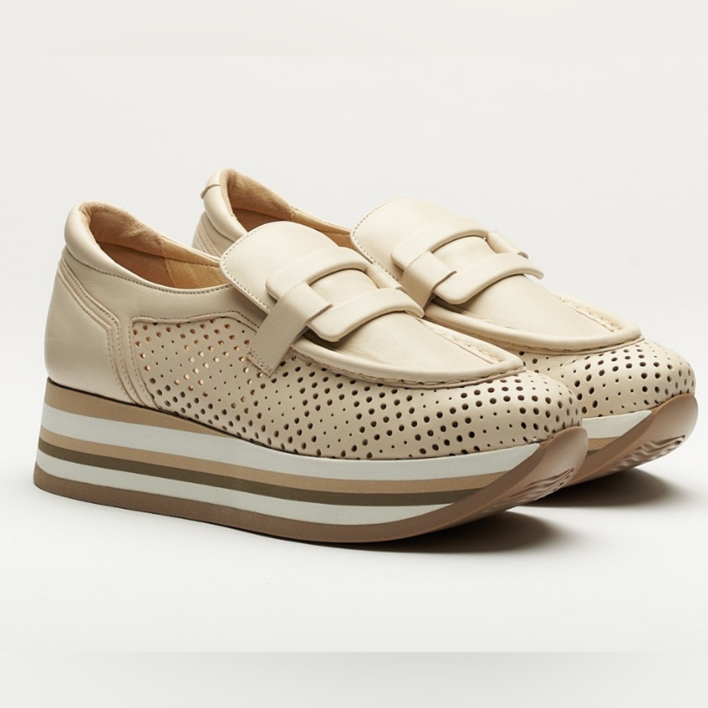 Softwaves Cher Coco Women's Sz 40 Beige Cut Out Platform Shoes Arch Support